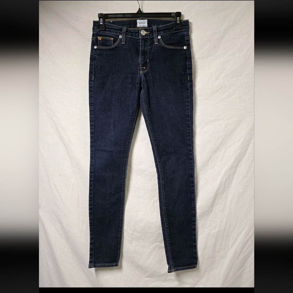 HUDSON NICO MIDRISE SUPER SKINNY DARK DENIM JEANS SIZE 24